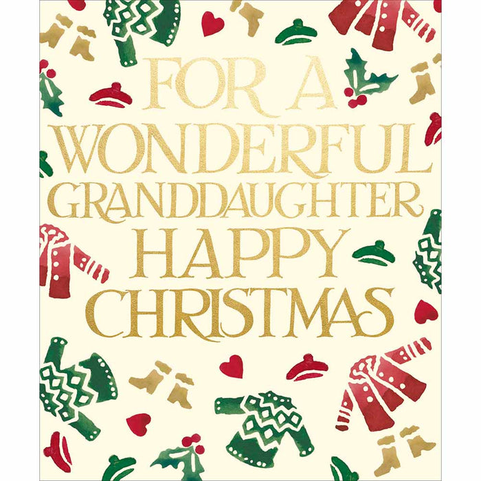 Woodmansterne Emma Bridgewater Winter Woolies Granddaughter Christmas Card