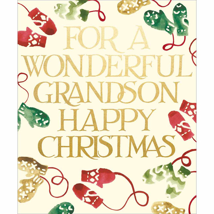 Woodmansterne Emma Bridgewater Merry Mittens Wonderful Grandson Christmas Card