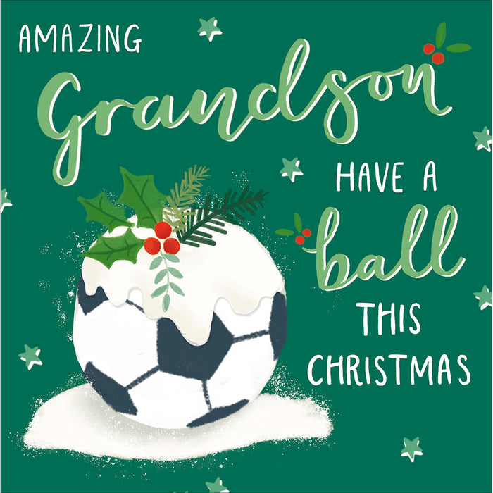 Woodmansterne Have A Ball Grandson Christmas Card