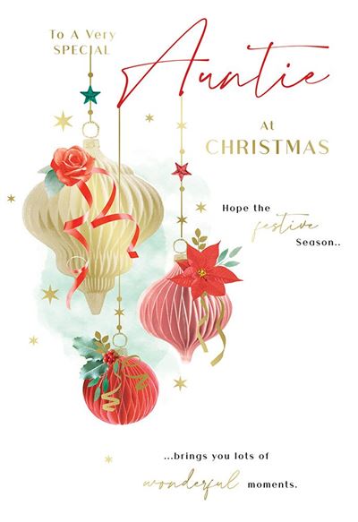 Kingfisher 'To A Very Special Auntie' Christmas Card