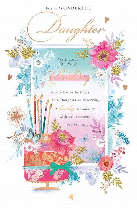 Words & Wishes 'For A Wonderful Daughter' Birthday Card