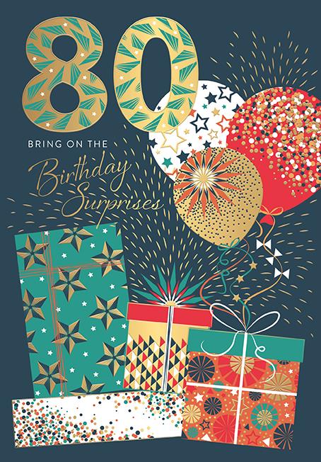 Words N Wishes '80 Bring On The Birthday Surprise' Birthday Card