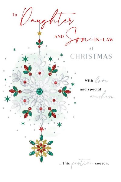Kingfisher 'To Daughter And Son-In-Law At Christmas' Christmas Card