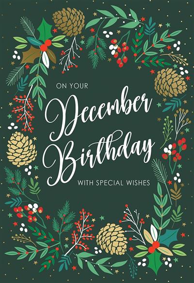 Kingfisher 'On Your December Birthday' Christmas Card