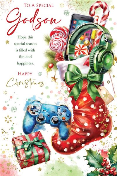 Kingfisher 'To A Special Godson' Christmas Card