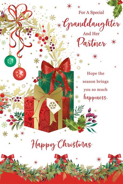 Kingfisher 'Christmas Wishes For Lovely Special Granddaughter & Her Partner' Christmas Card