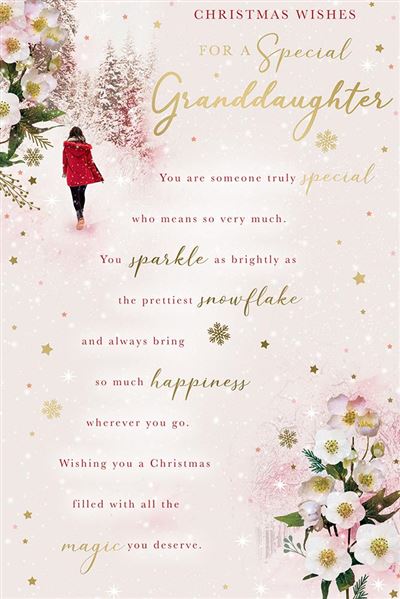 Kingfisher 'For A Special Granddaughter At Christmas' Christmas Card
