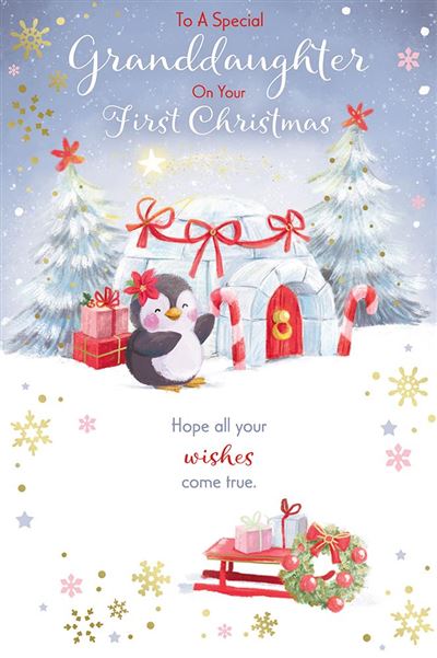 Kingfisher 'For A Special Granddaughter On Your First Christmas' Christmas Card