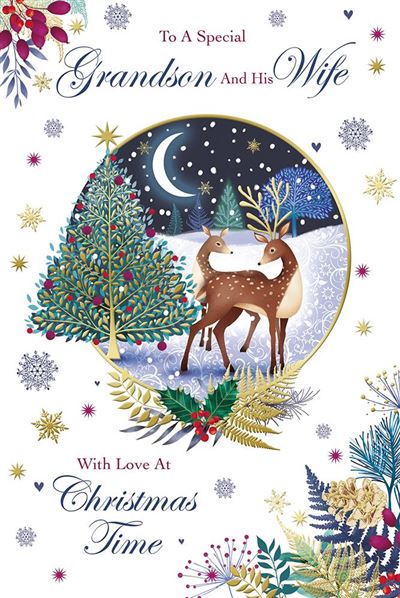 Kingfisher 'To A Special Grandson His Wife' Christmas Card