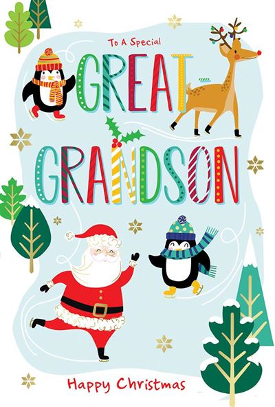 Kingfisher 'For A Special Great Grandson' Christmas Card