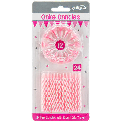 Balloon Market Pink Spiral Cake Candles 24