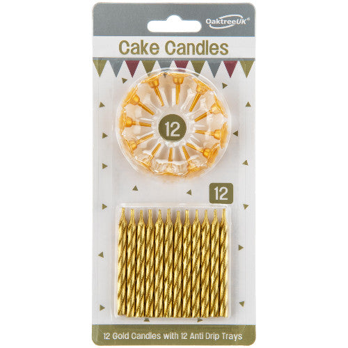 Balloon Market Metallic Gold Spiral Cake Candles 24