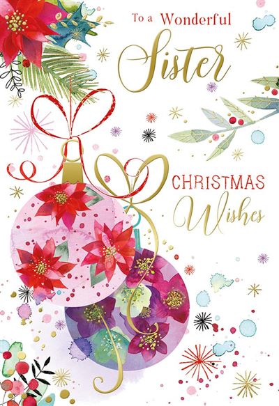 Kingfisher 'To A Wonderful Sister' Christmas Card