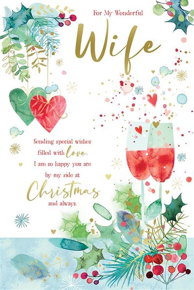 Kingfisher 'To My Wonderful Wife' Christmas Card