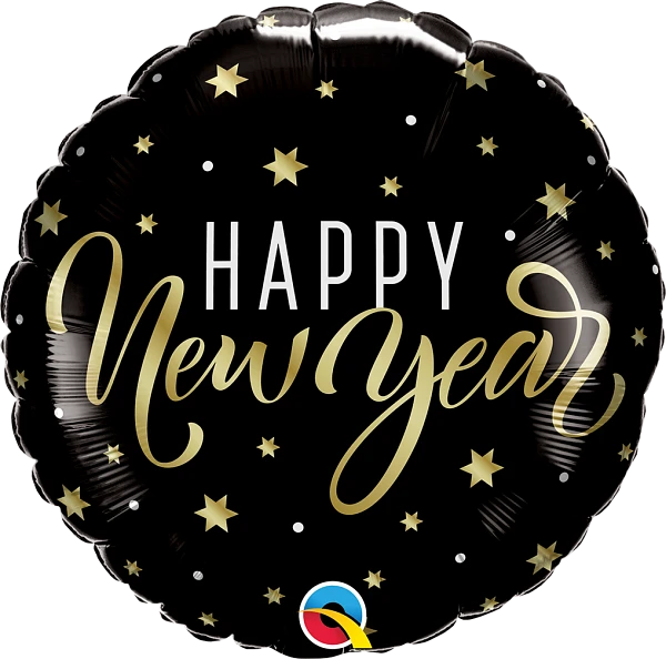 Jackson's Happy New Year Gold Stars Balloon 18"