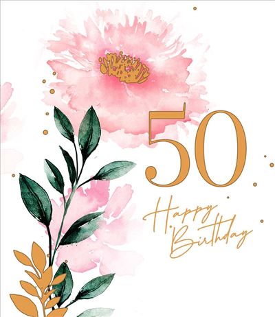 UKG '50  Happy Birthday' Birthday Card