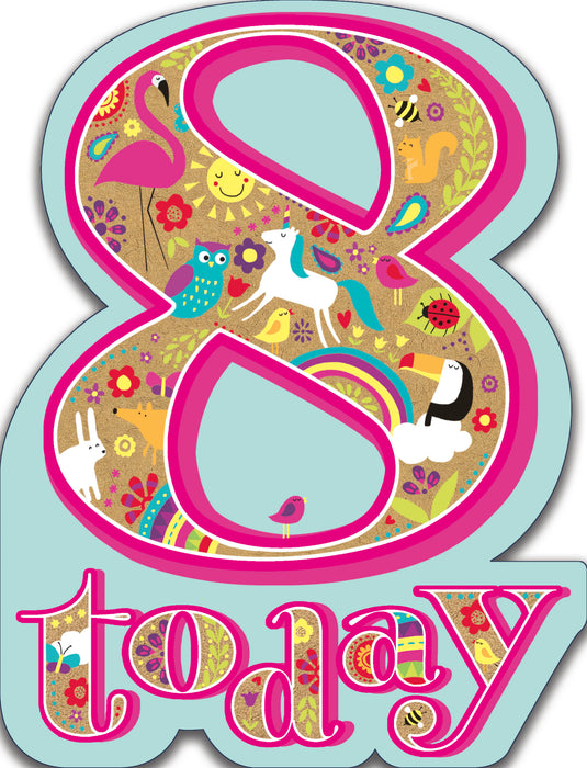 UKG 'Birthday 8th Girl' Birthday Card