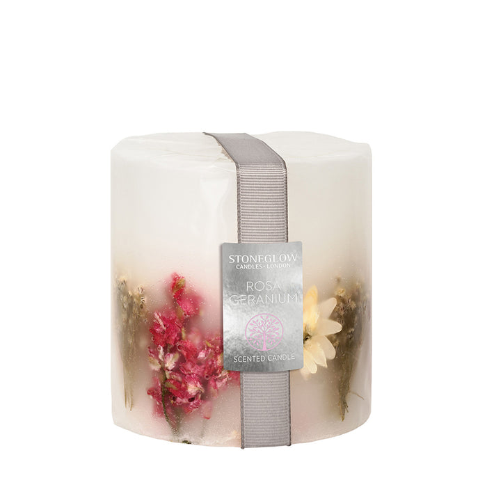 Stoneglow Nature's Gift Geranium Rosa Scented Botanical Candle