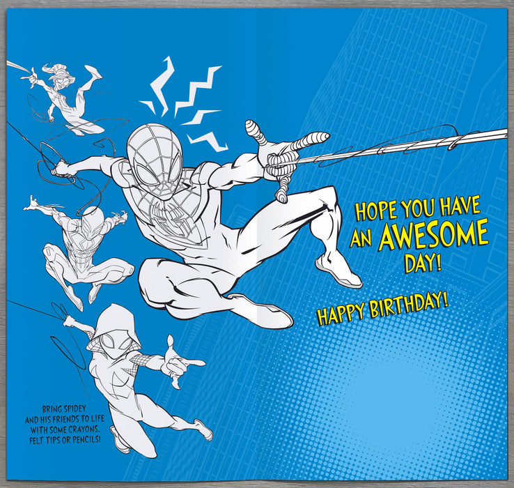 UKG 'Spider-Man's Swinging By' Birthday Card