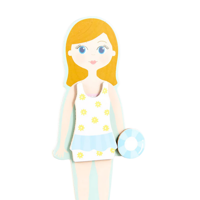Floss & Rock Wooden Magnetic Dress Up Doll - Elsie