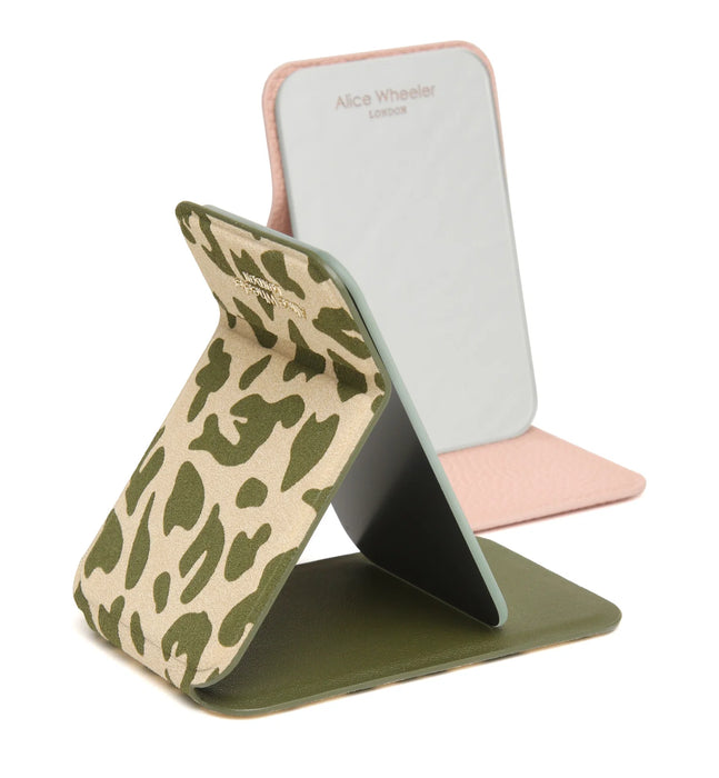 Alice Wheeler Leopard Folding Travel Mirror
