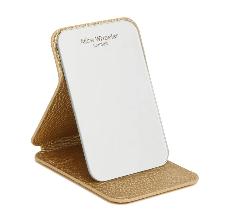 Alice Wheeler Gold Folding Travel Mirror