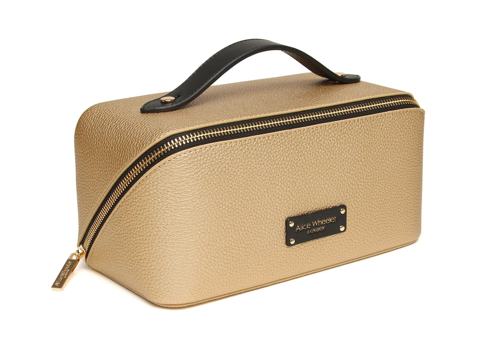 Alice Wheeler Gold Black Kensington Train Case