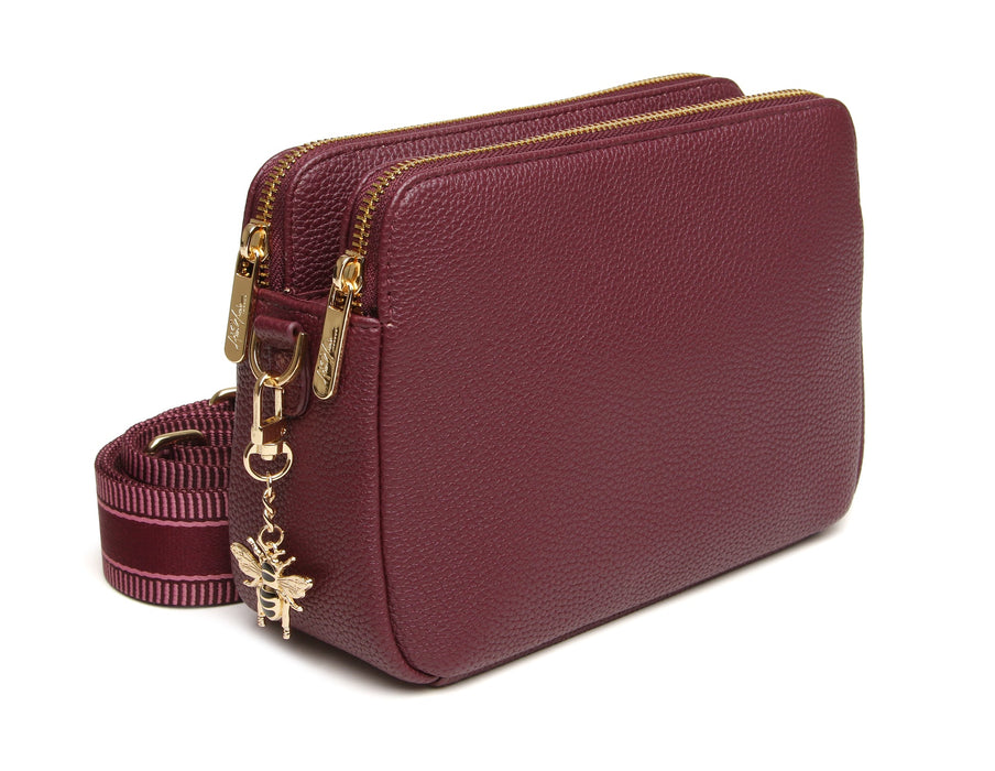 Alice Wheeler Berry Dual Double Zip Bag