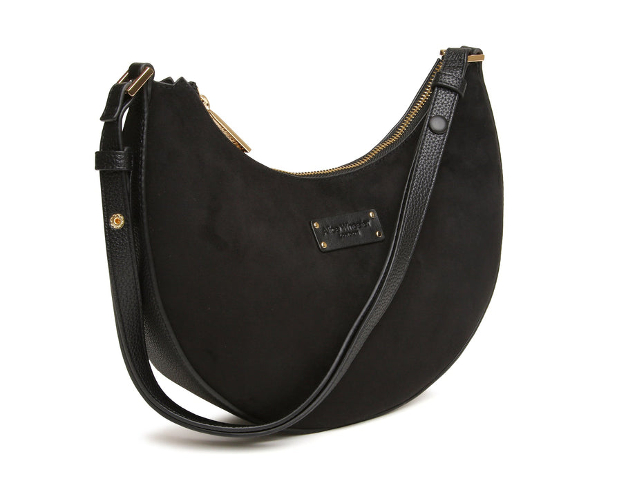Alice Wheeler Black Suede Kensington Shoulder CBB