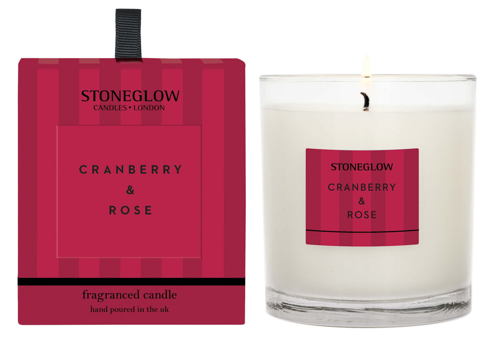 Stoneglow Modern Classics Cranberry & Rose Scented Candle Boxed Tumbler