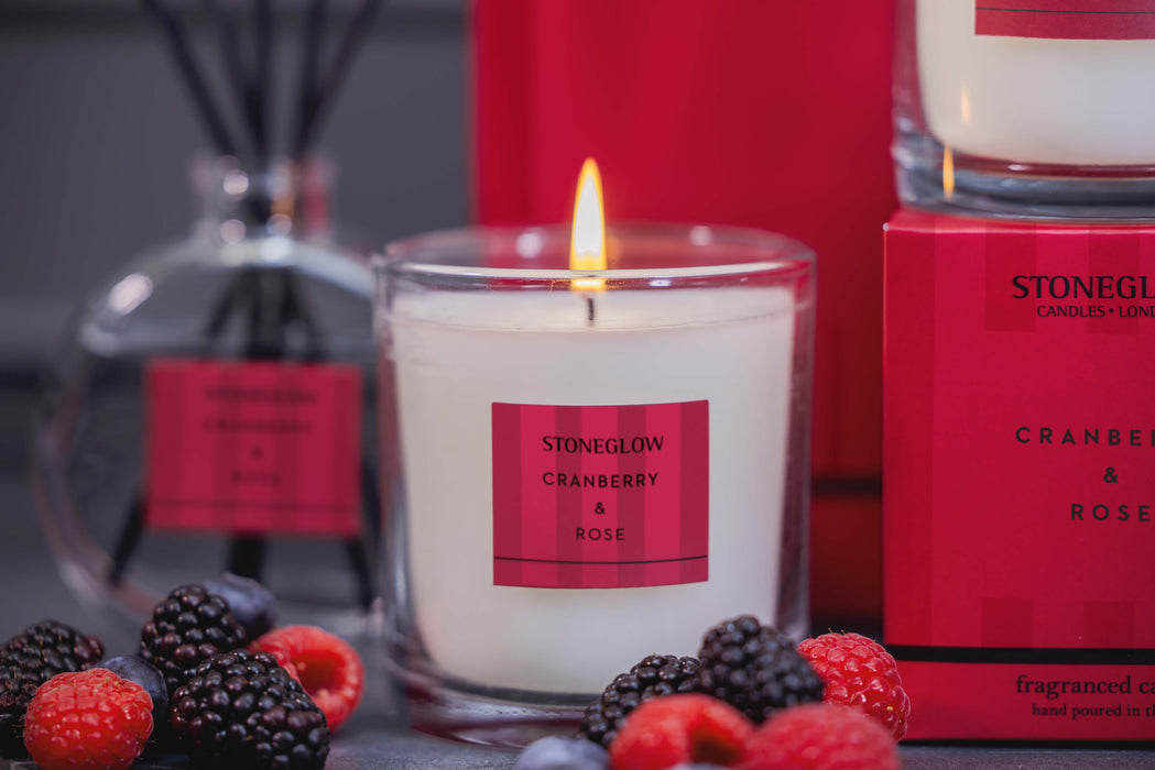 Stoneglow Modern Classics Cranberry & Rose Scented Candle Boxed Tumbler