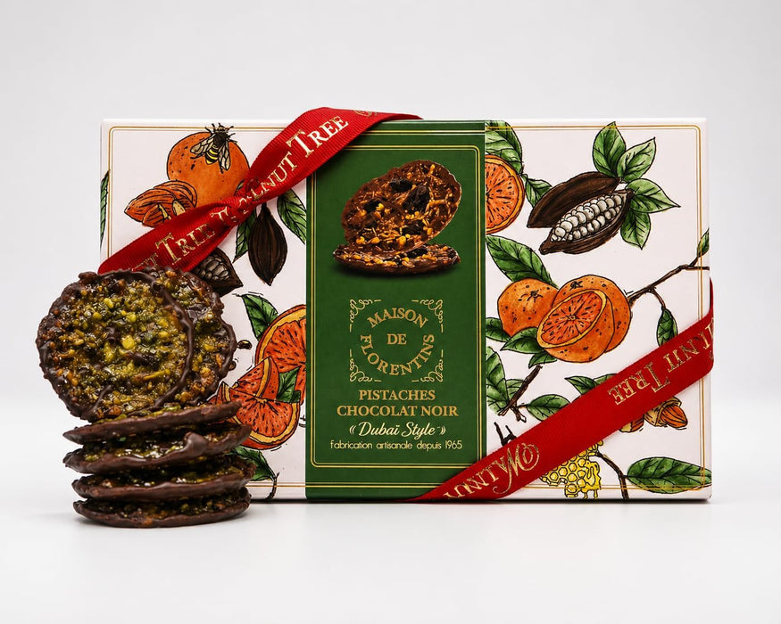 Walnut Tree Dubai Style Dark Chocolate Pistachio Florentines Box