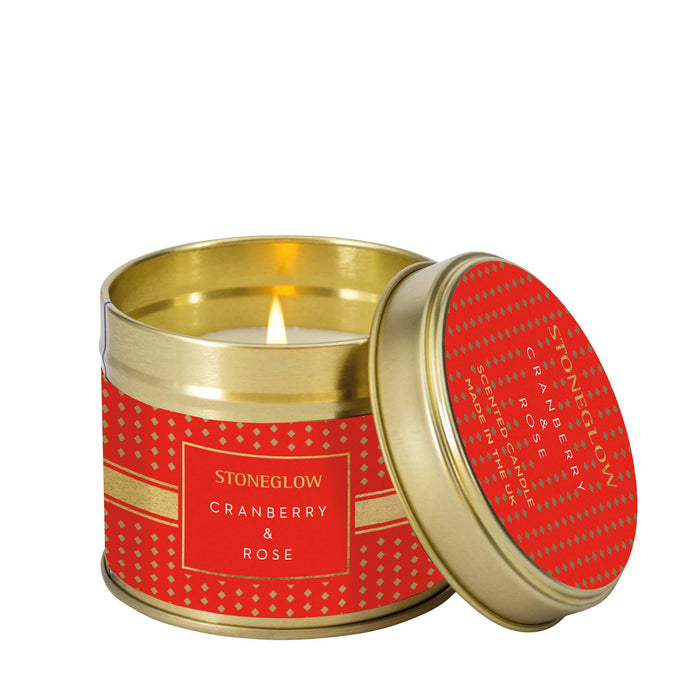 Stoneglow The Icon Collection Cranberry & Rose Candle Tin