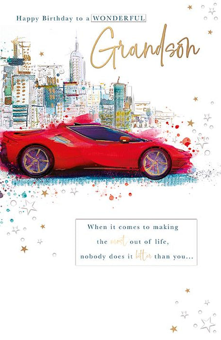 Words & Wishes 'To A Wonderful Grandson' Birthday Card