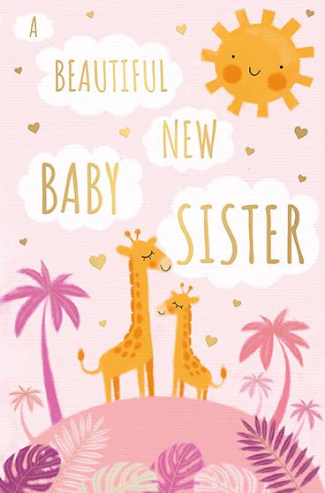 Words & Wishes 'Beautiful New Baby Sister' New Baby Card