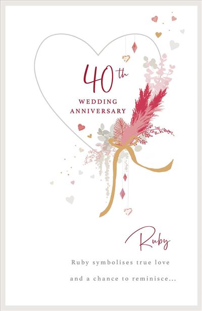 UKG '40th Wedding Anniversary' Card