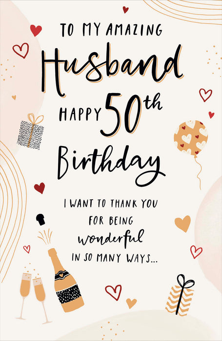 UKG 'Husband Happy 50th' Birthday Card