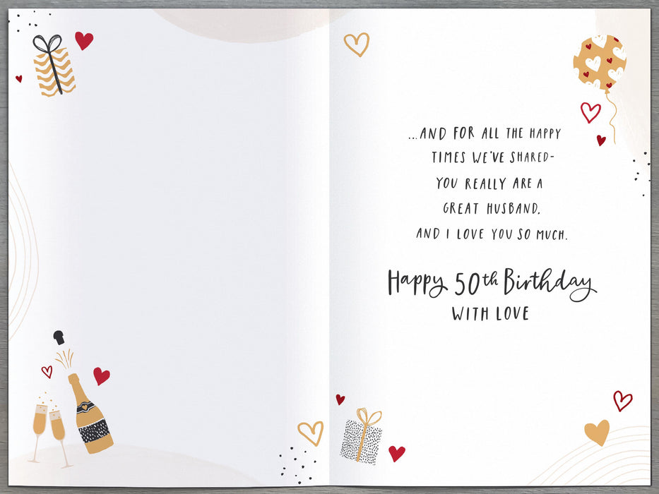 UKG 'Husband Happy 50th' Birthday Card