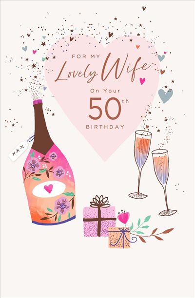 UKG 'For My Lovely Wife On Your 50th' Birthday Card