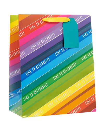 UKG Large Rainbow Stripe Gift Bag