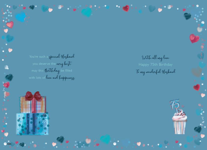 ICG 'For A Very Wonderful Husband 75th' Birthday Card