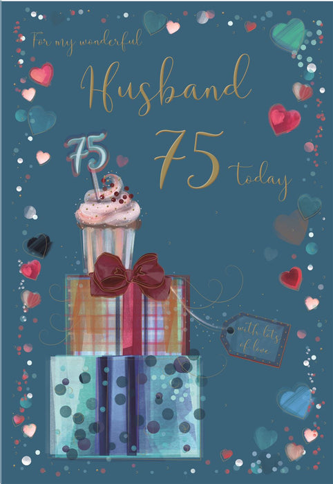 ICG 'For A Very Wonderful Husband 75th' Birthday Card