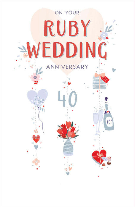 UKG '40th Wedding Anniversary' Card