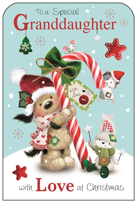 Jonny Javelin 'To A Special Granddaughter Candy Cane' Christmas Card