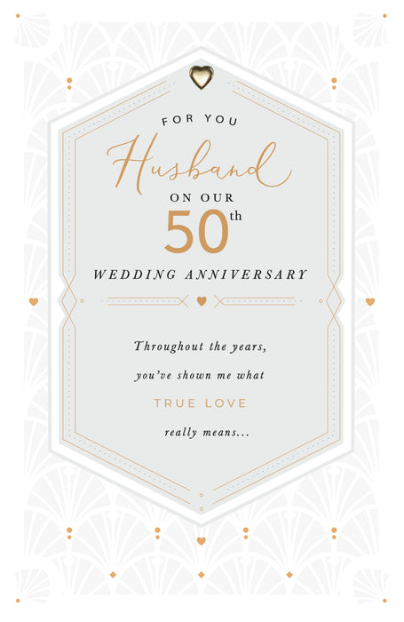 UKG 'For You Husband On Our 50th Wedding Anniversary' Card