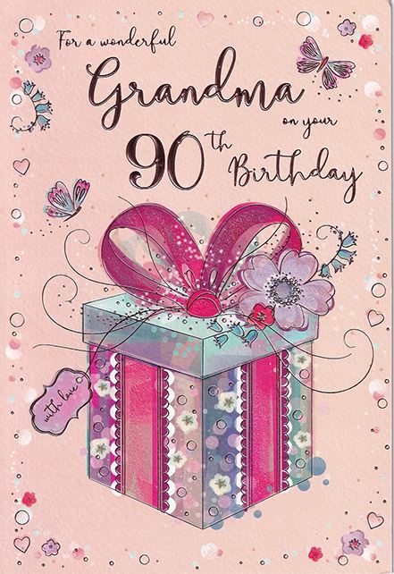 ICG 'To A Wonderful Grandma On Your 90th'  Birthday Card