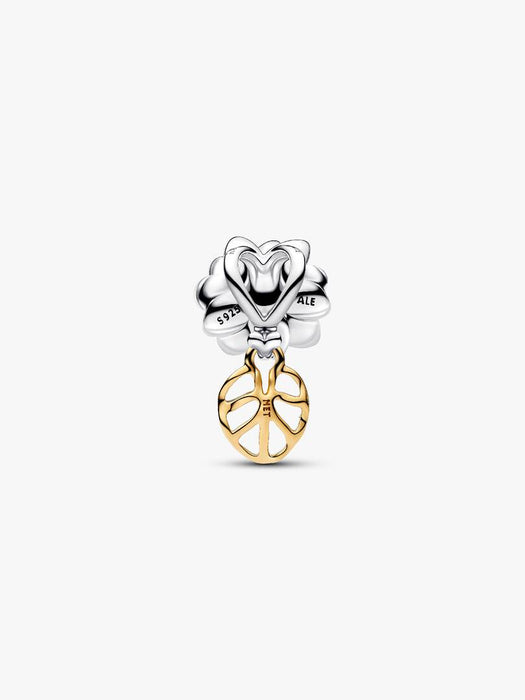Pandora Disney Princess Tiana Lotus Flower Lab-grown Diamond Charm 14k Gold Plating And Sterling Silver