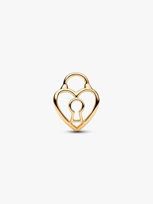 Pandora Openwork Heart Padlock Charm 14k Gold Plating