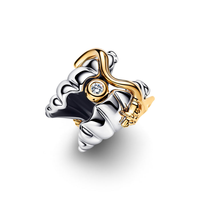 Pandora Disney Princesses Ariel Shell Lab-Grown Diamond Two-Tone Charm Sterling Silver and 14k Gold