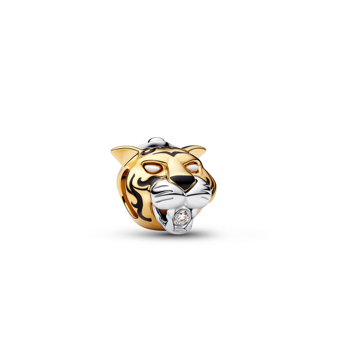Pandora Disney Princess Jasmine Rajah Lab-grown Diamond Charm  Sterling Silver And 14k Gold